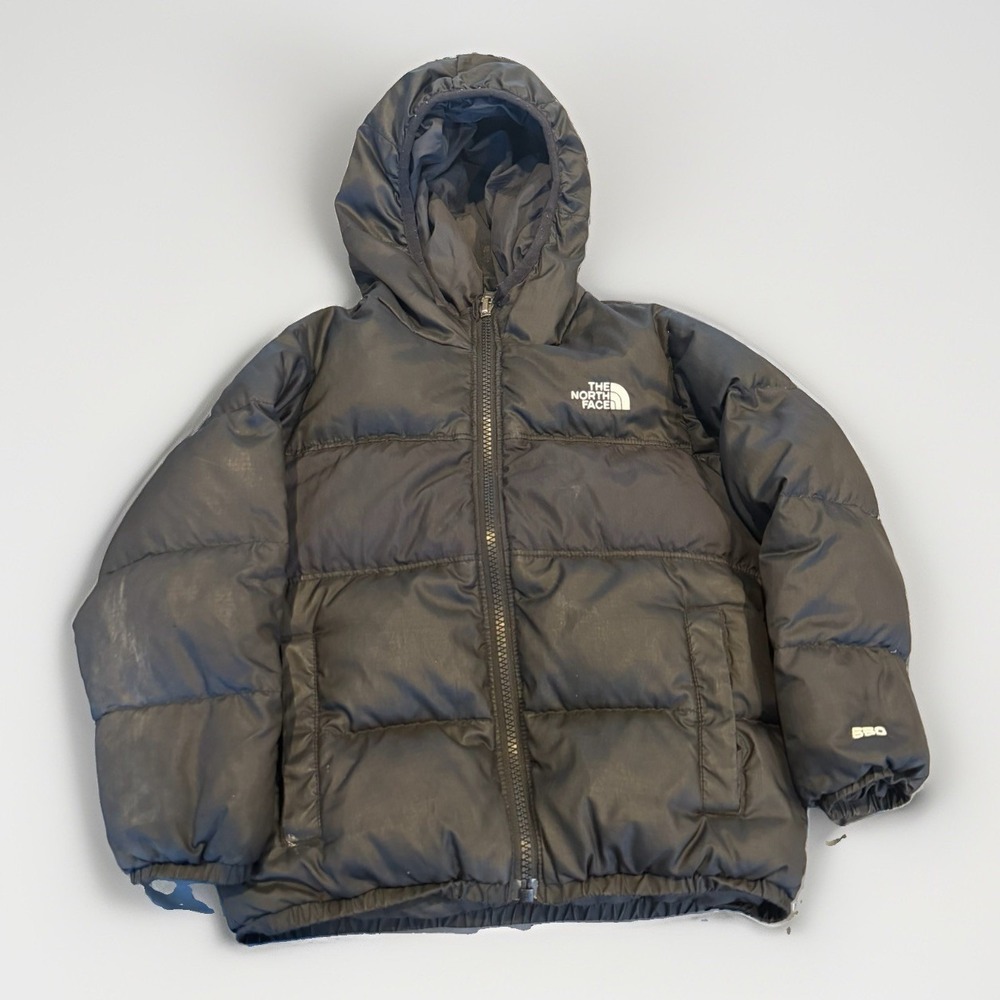 Boys 4t The North Face 550 Down Hooded Winter Jacket Reversible Black
